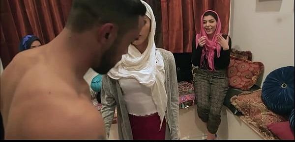  Three Muslim Teens Monica Sage Sophia Leone And Audrey Royal Have American Style Bachelorette Party Fucked By Black Stripper